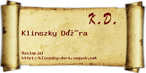 Klinszky Dóra névjegykártya