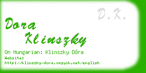 dora klinszky business card